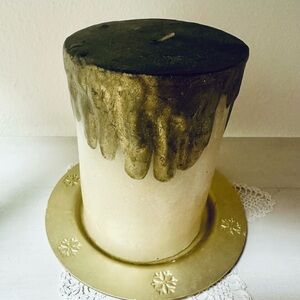 Candle with Decorative Plate